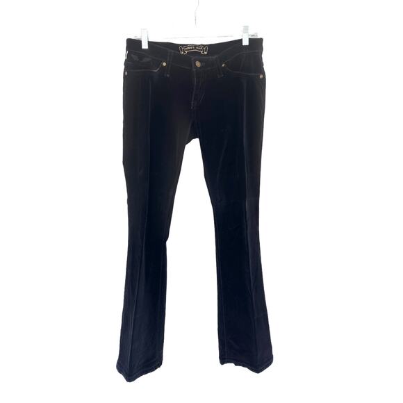 Robin's Jean Casual Black Velvet Studded Grunge Garbot Bootcut Pants Size 29 - Picture 1 of 13